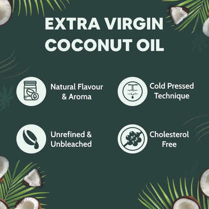 5:15PM Virgin Coconut Oil Cold Pressed for Hair, Baby, Skin,Cooking, Raw and Unrefined, 500 ml