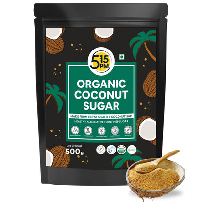 5:15 PM Organic Coconut Sugar 500Gm| Unrefined Sugar| Natural Sweetener |Gluten Free| 100% Pure & Healthy Sugar Alternative 500G