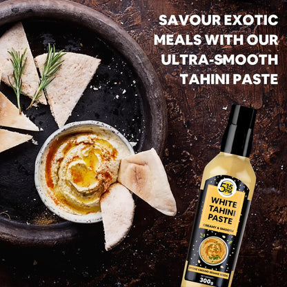 5:15 PM Tahini 300Gm White Tahini Paste For Hummus Ground Hulled Sesame Seed Paste Smooth & Creamy Natural For Hummus, Baba Ghanoush, Salad Dressings And More – 300Gm