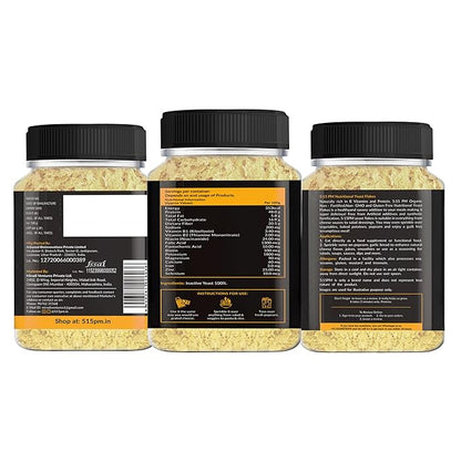 5:15PM Nutritional Yeast Flakes Unfortified 100g | Gluten Free & Vegan Yeast Seasoning | Rich in B Vitamin & Fibre | Non-fortified & Non-GMO | Nutty & Cheesy flavour | Nooch – 100g