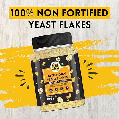 5:15PM Nutritional Yeast Flakes Unfortified 100g | Gluten Free & Vegan Yeast Seasoning | Rich in B Vitamin & Fibre | Non-fortified & Non-GMO | Nutty & Cheesy flavour | Nooch – 100g