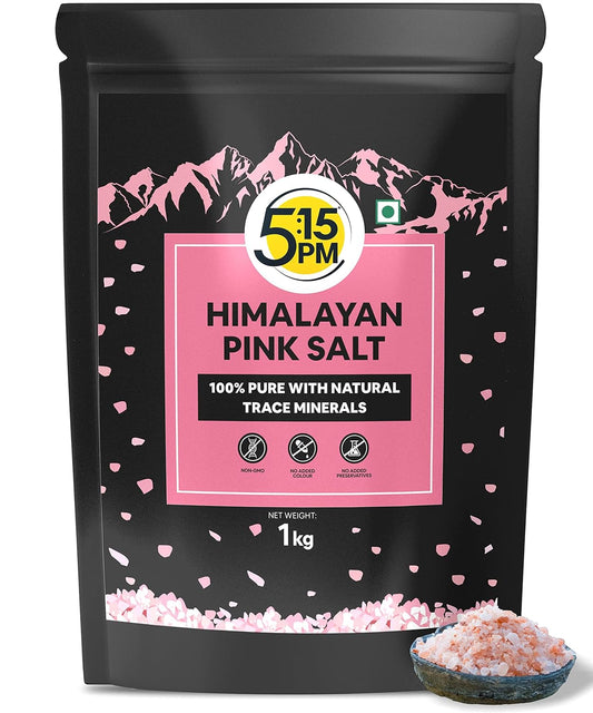 5:15PM Himalayan Pink Rock Salt | 100% Pure Pink Salt with Natural Trace Minerals | Gourmet Quality Himalayan Rock Salt | For Healthy Cooking – 1kg